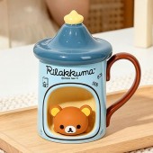 26500 리락쿠마 별모양 뚜껑 머그컵 440ml-블루 [B1-706683]